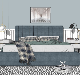 精品卧室模型家具模型 (28)